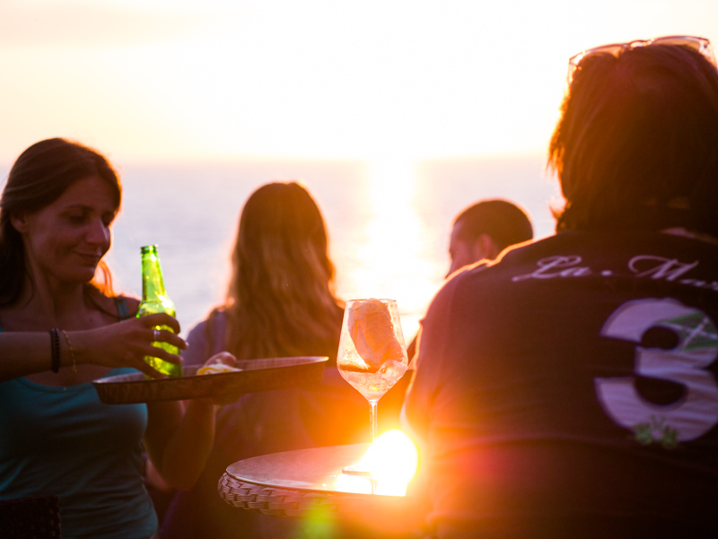 Faro di Punta Carena drink al tramonto