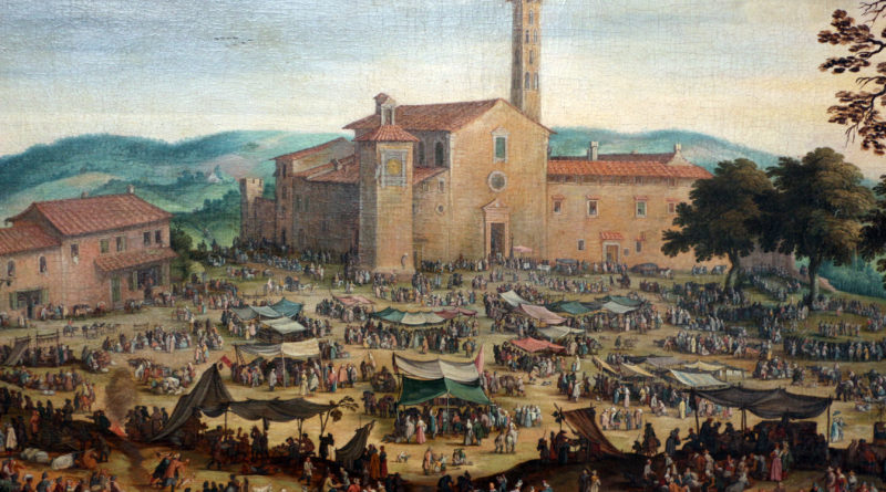 antica immagine della piazza dell'impruneta