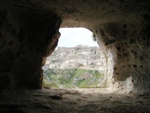 Vista dall'interno dei Sassi di Matera