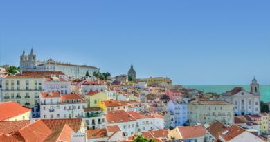 Panorama urbano di Lisbona, capitale del Portogallo