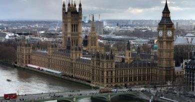 Vista dall'altro del big Ben e del palazzo di Westminster