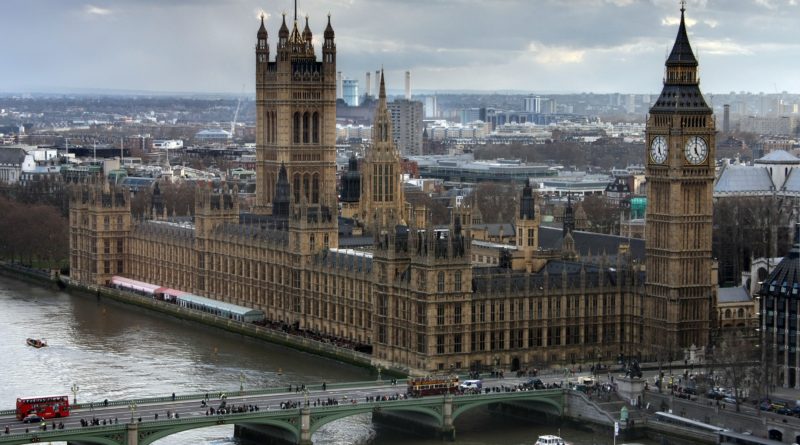 Vista dall'altro del big Ben e del palazzo di Westminster