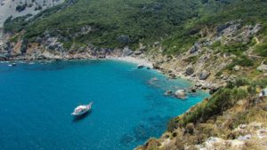 Piccola spiaggi di skiathos dall'alto