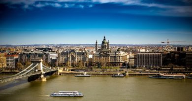 Budapest vista da un lato del fiume Danubio