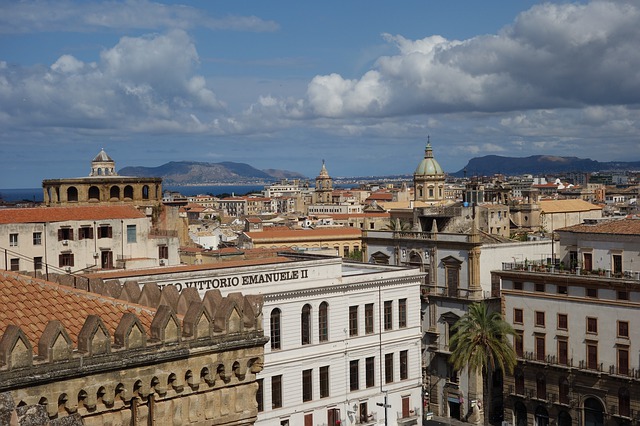 Vista dell'alto di Palermo in Sicilia